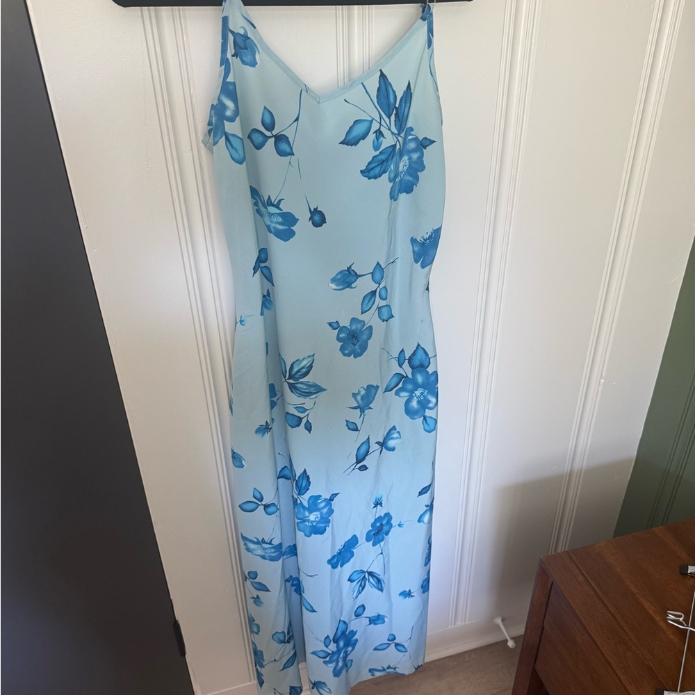 Express Light Blue Floral Maxi Dress